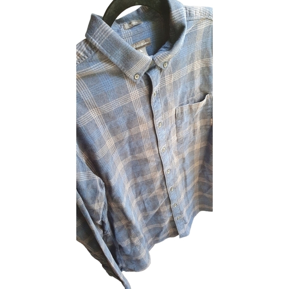 EDDIE BAUER Plaid Flannel Classic Fit Blue Men's Size TXL - Picture 5 of 10